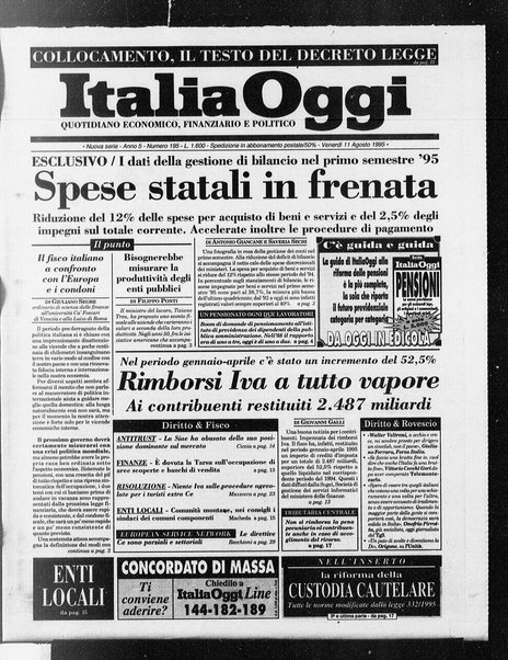 Italia oggi : quotidiano di economia finanza e politica